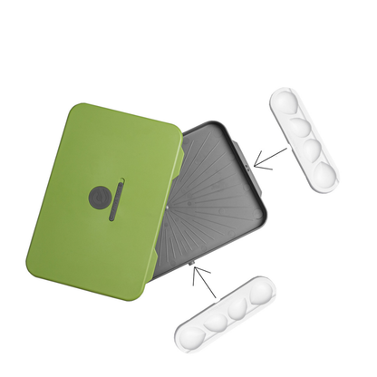 Creative Tools Mokra Paleta V2 CTMPV2 – paleta otwarta, widok wnętrza z tackami na gąbki po bokach

