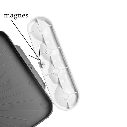 Creative Tools Mokra Paleta V2 CTMPV2 – zbliżenie na magnetyczne mocowanie tacki gąbki z opisem „magnes"
