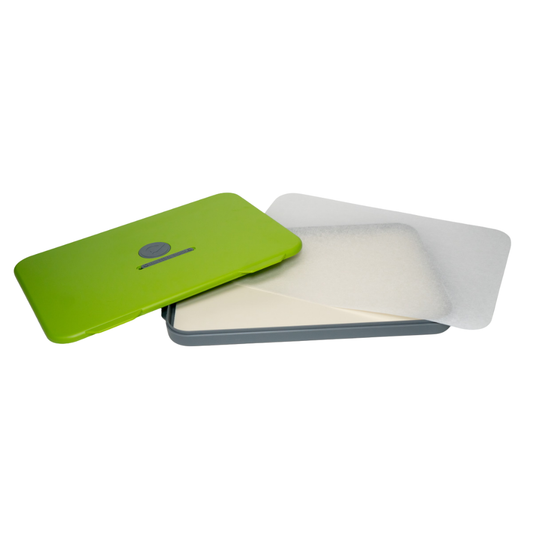 Creative Tools Mokra Paleta V2 CTMPV2 – paleta otwarta z arkuszem papieru pergaminowego na gąbce, gotowa do malowania
