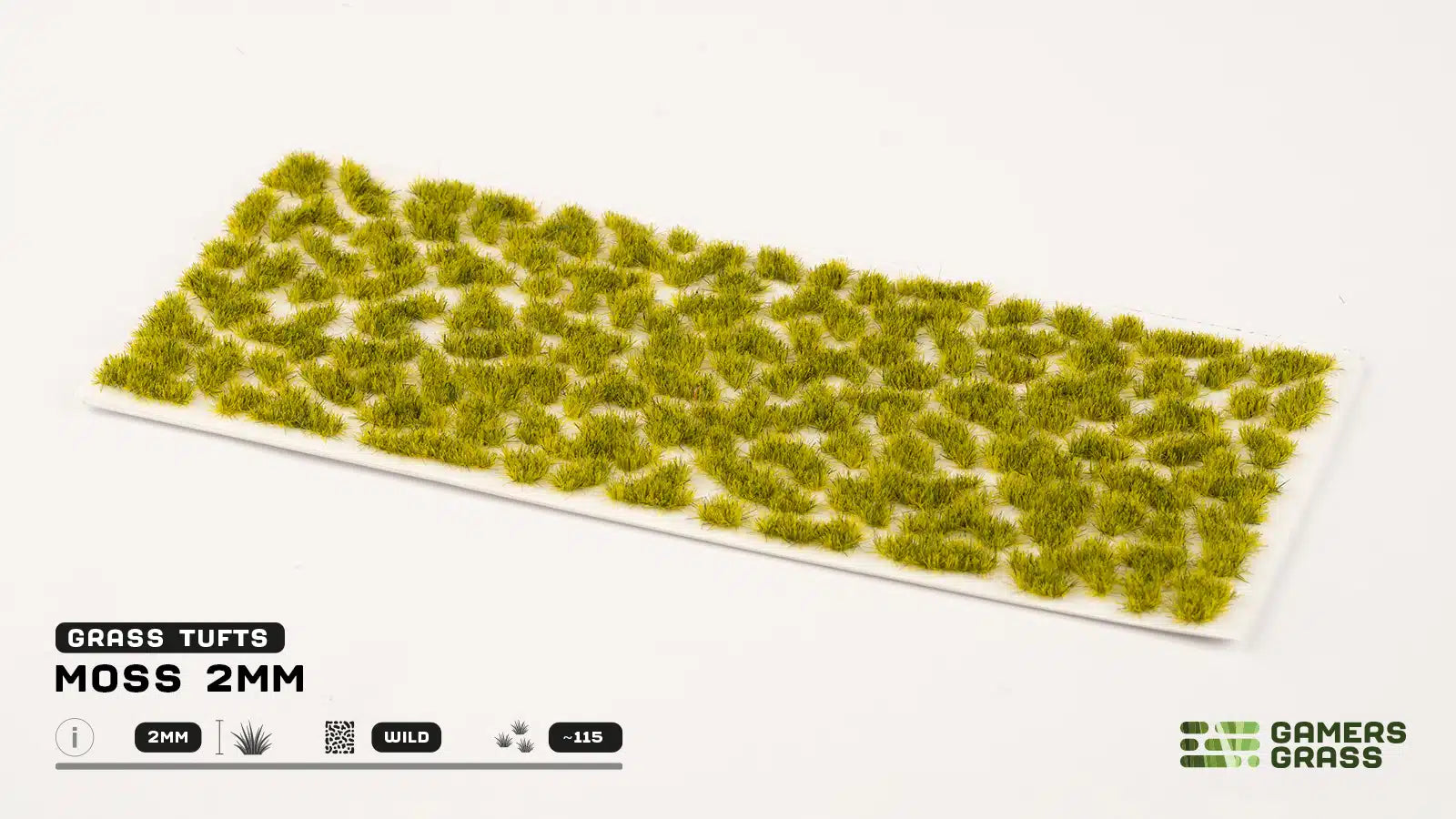 Moss Grass Tufts Gamers Grass - tufty 2mm arkusz Wild 115 sztuk zielony mech - Gamers Grass