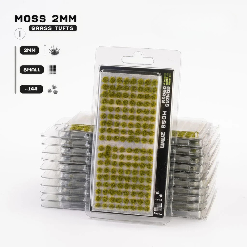 Moss Grass Tufts Leśny Mech Gamers Grass - tufty 2mm opakowanie blister Small 144 sztuki - Gamers Grass