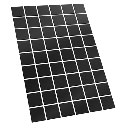 Green Stuff World 12762 – 54 czarne samoprzylepne magnetyczne podstawki kwadratowe 30x30mm na białym tle, arkusz
