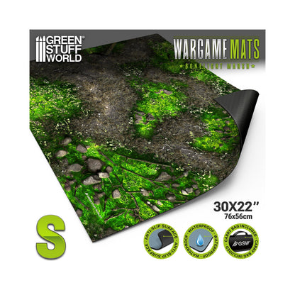 Neoprene Mat Boneblight Marsh Green Stuff World – rozwinięta mata neoprenowa Boneblight Marsh 30x22" (76x56cm) rozmiar S, cechy: Anti-Slip Surface, Waterproof, Carry Bag Included
