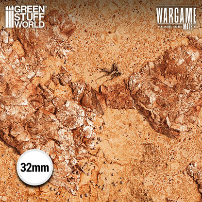 Neoprene Mat 4x6' Dreadrock Badlands – mata neoprenowa 120x180cm z figurkami na stole, Warhammer 40K, Green Stuff World
