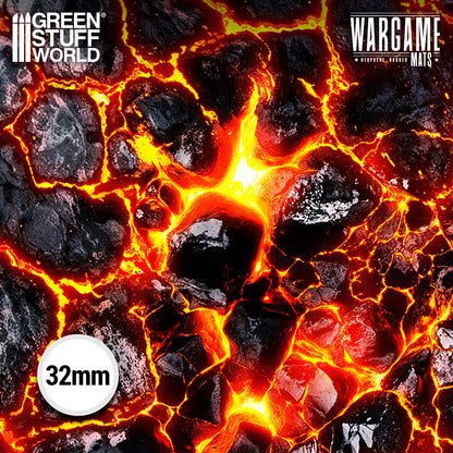 Neoprene Mat 4x6' Flamecoil Path – mata bitewna 120x180cm, szczegół wzoru wypalonej ziemi z ogniem, Green Stuff World
