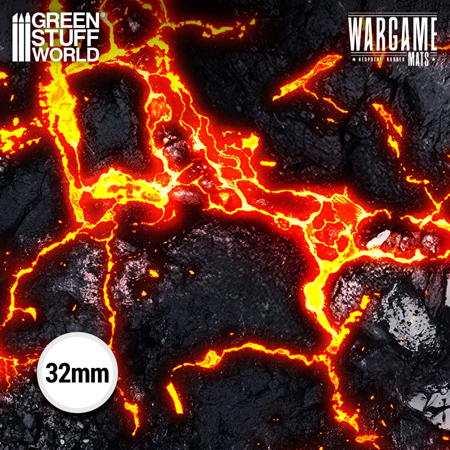 Neoprene Mat 4x6' Flamecoil Path – mata neoprenowa 120x180cm z figurkami na stole, Warhammer 40K, Green Stuff World
