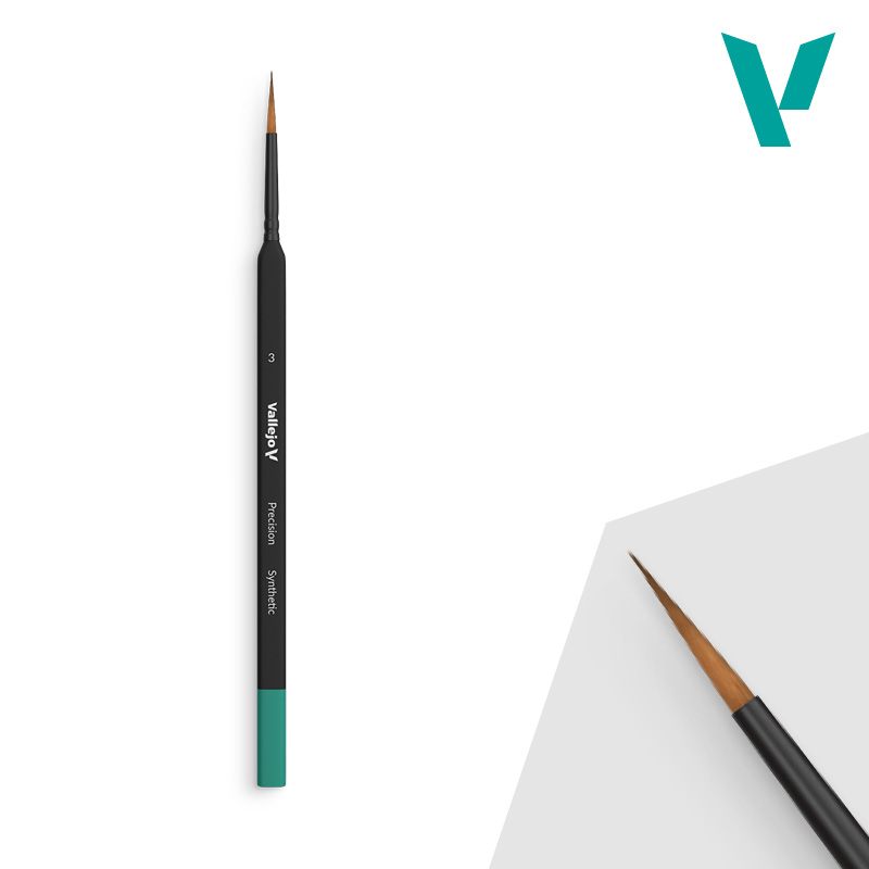 Vallejo Precision Round Brush Synthetic Size 3 B03003 – pędzel z trójkątnym uchwytem, widok całości
