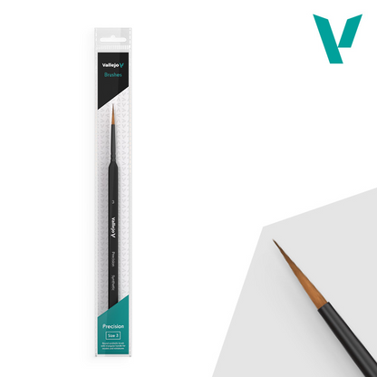 Vallejo Precision Round Brush Synthetic Size 3 B03003 – pędzel w opakowaniu blister, widok frontalny
