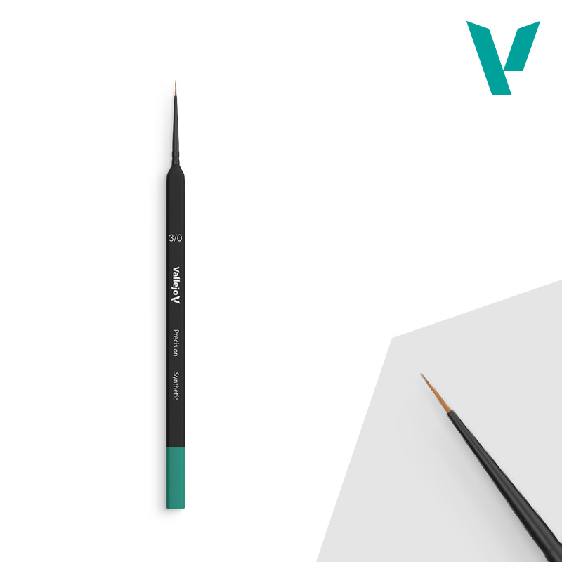 Vallejo Precision Round Brush Synthetic Size 3/0 B03030 – pędzel z trójkątnym uchwytem, widok całości