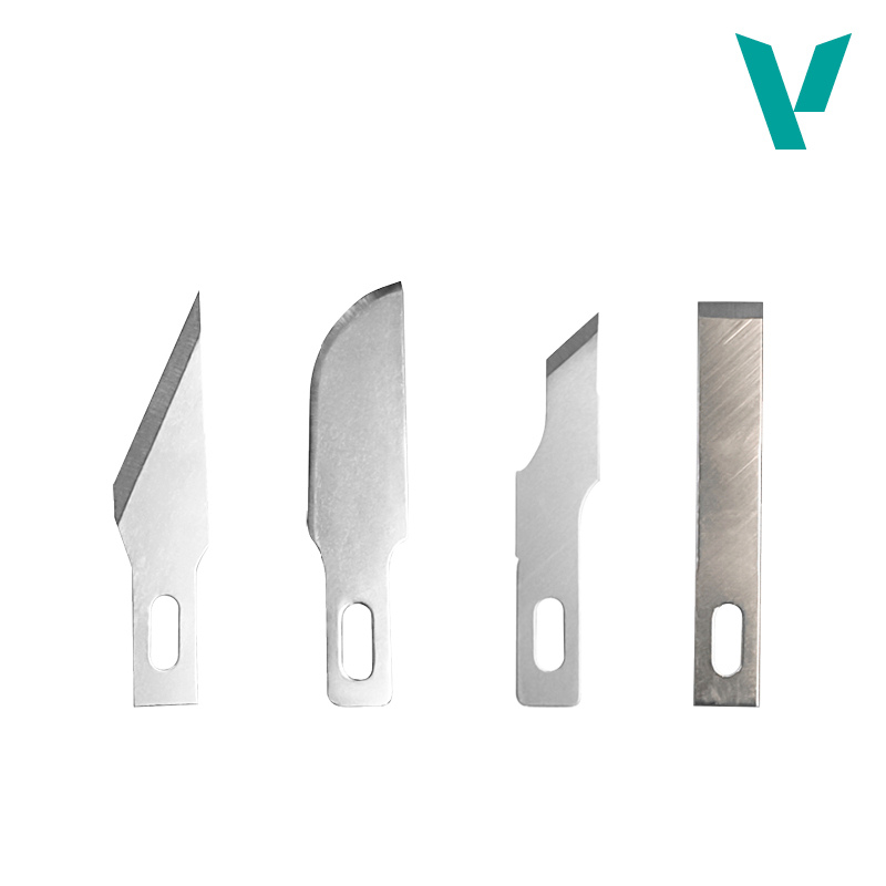 5 Assorted Blades for Knife No.1 - 4 profile ostrzy: skalpel, zaokrąglony, wklęsły, płaski | Vallejo
