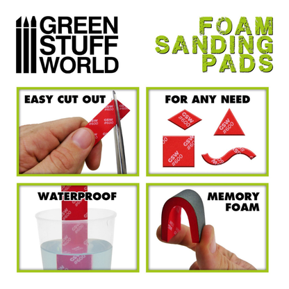 Foam Sanding Pads - właściwości: łatwe cięcie, wodoodporność, memory foam | Green Stuff World
