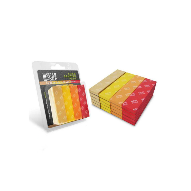 Foam Sanding Pads Coarse Grit x20 - opakowanie blister z 20 gąbkami | Green Stuff World
