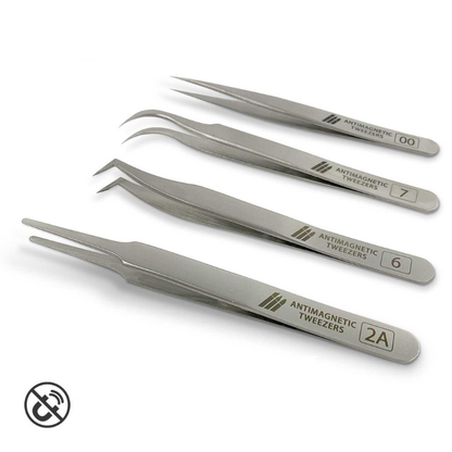 Antimagnetic Tweezers x4 - zestaw 4 pincet antymagnetycznych 00, 6, 7, 2A | Green Stuff World
