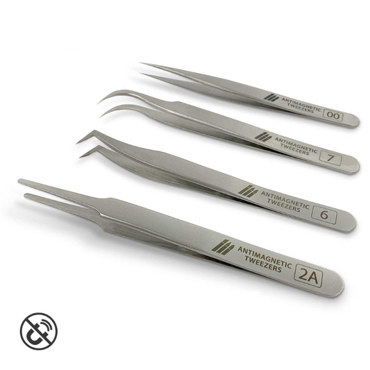 Antimagnetic Tweezers x4 - zestaw 4 pincet antymagnetycznych 00, 6, 7, 2A | Green Stuff World
