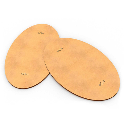 Green Stuff World 14375 – podstawki MDF owalne 170x109mm z otworami na magnesy, widok z góry
