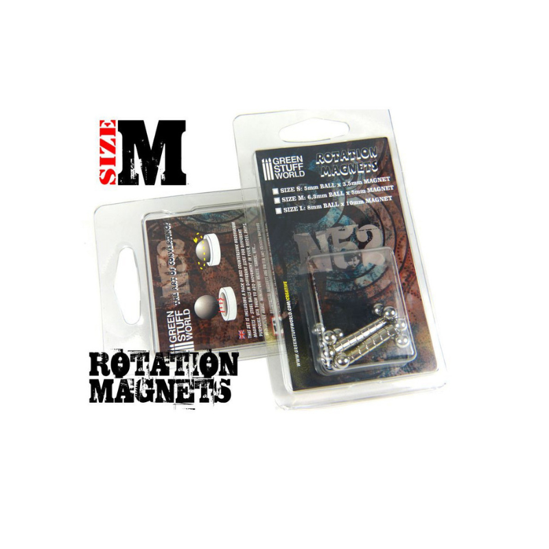 Green Stuff World 9276 – opakowanie Rotation Magnets Size M N52: 15 magnesów 5mm i 15 kulek stalowych 6,35mm
