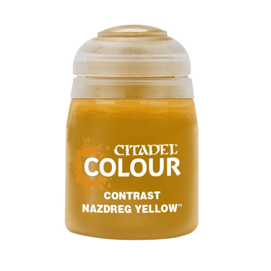 Nazdreg Yellow 18ml Citadel Contrast - ciepły musztardowy żółty farba akrylowa z automatycznym cieniowaniem do figurek Warhammer - Games Workshop
