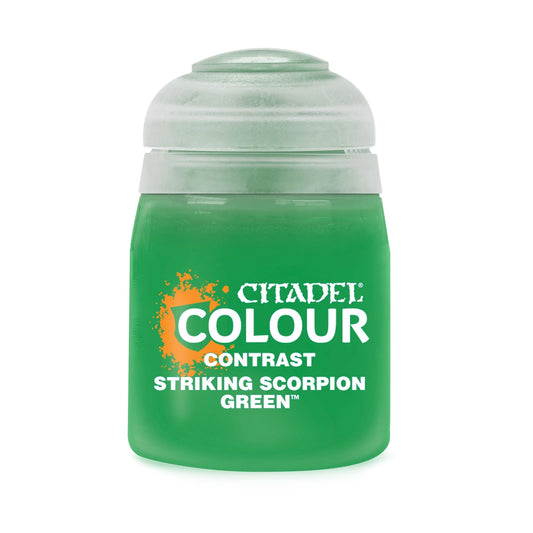 Striking Scorpion Green 18ml Citadel Contrast - żywy jaskrawy zielony farba akrylowa z automatycznym cieniowaniem do figurek Warhammer - Games Workshop
