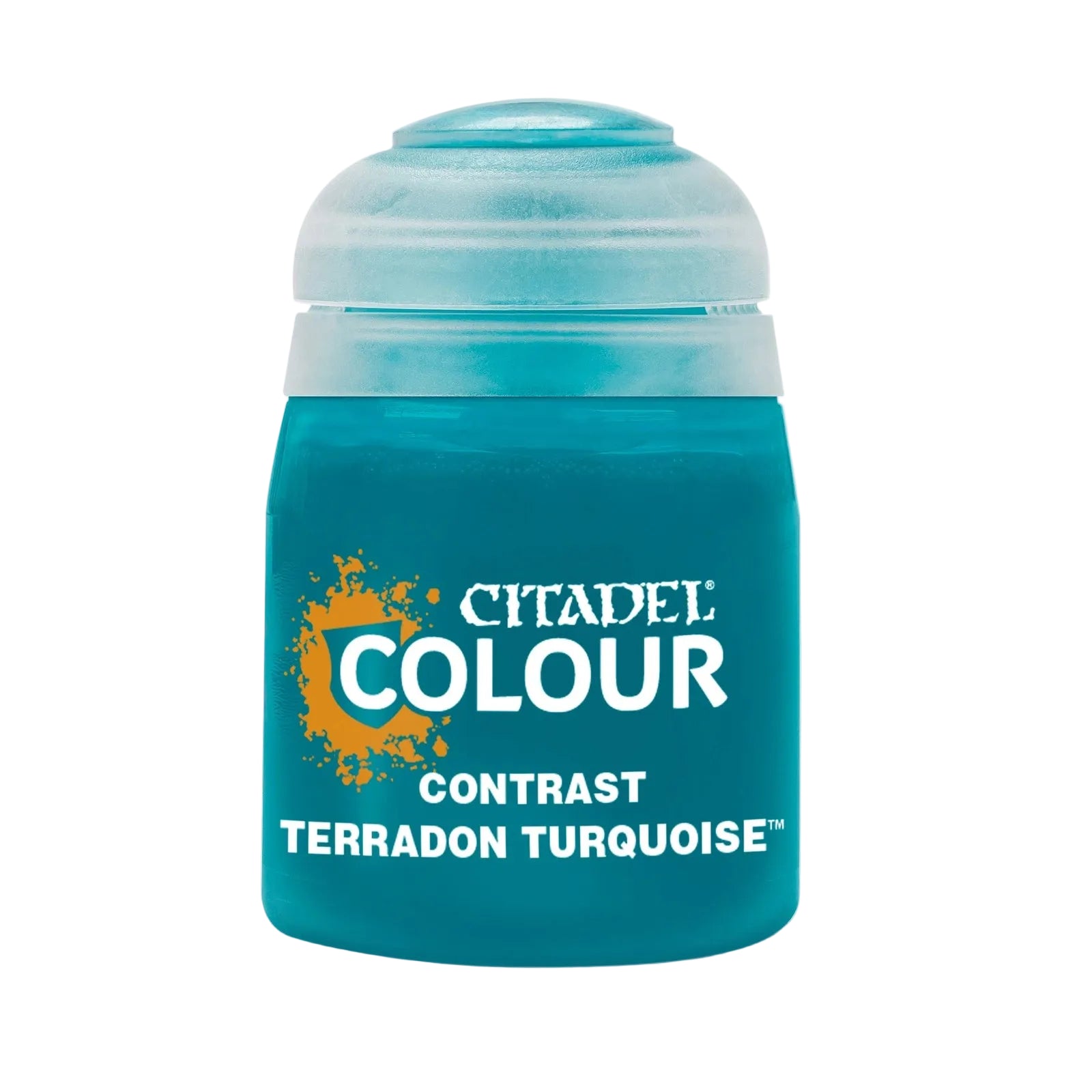 Terradon Turquoise 18ml Citadel Contrast - żywy intensywny turkus farba akrylowa z automatycznym cieniowaniem do figurek Warhammer - Games Workshop
