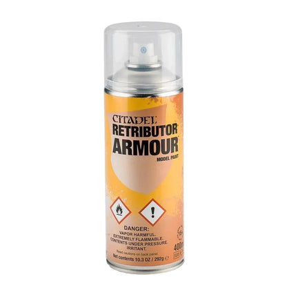 Retributor Armour 400ml Citadel Spray - złoty spray do gruntowania figurek Warhammer - Games Workshop
