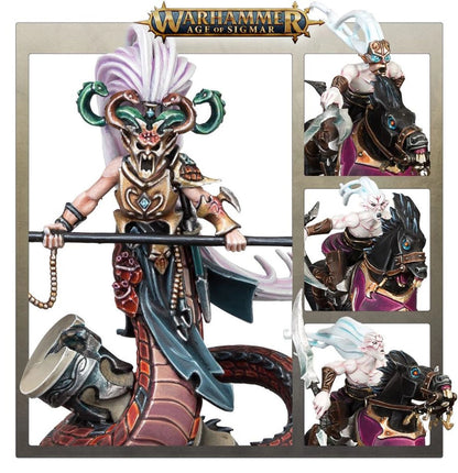 Spearhead: Daughters of Khaine - detale Melusai Ironscale i Doomfire Warlocks