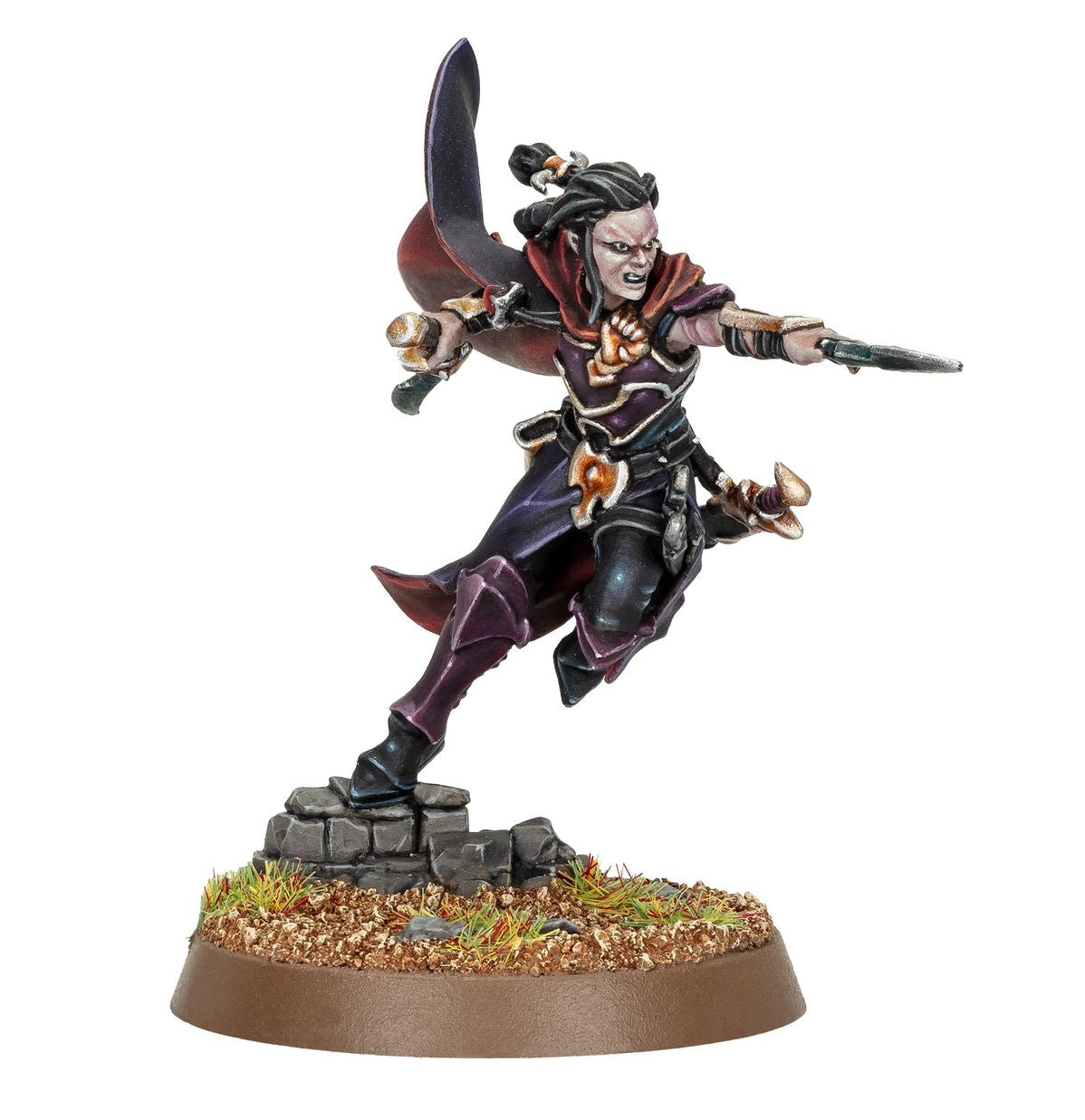Maleneth Witchblade - widok z przodu zabójczyni Daughters of Khaine z sztyletami