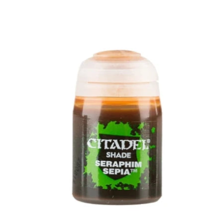 Seraphim Sepia 18ml Citadel Shade - ciepły brązowy odcień farby akrylowej do cieniowania figurek Warhammer - Games Workshop
