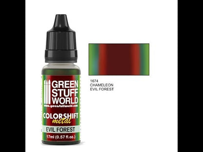 Green Stuff World Colorshift Metal Chameleon Paints Tutorial - Evil Forest 1674 - prezentacja farby kameleon zmieniającej kolor z zielonego na czerwony - Green Stuff World
