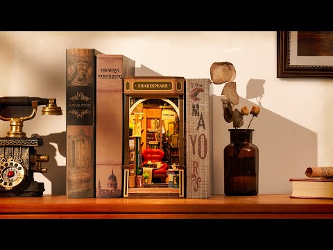 Księgarnia RDS008e - miniatura Book Nook Rolife Bookstore okładka YouTube A Journey Through Time and Literature - Värvikas
