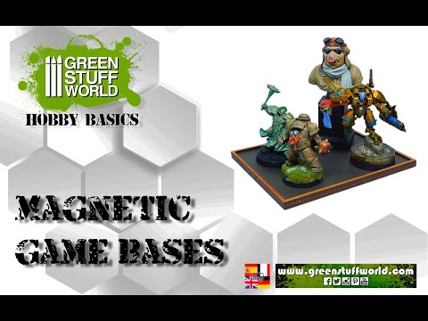 Green Stuff World – okładka filmu Hobby Basics: Magnetic Game Bases, poradnik magnetyzacji podstawek do figurek wargaming
