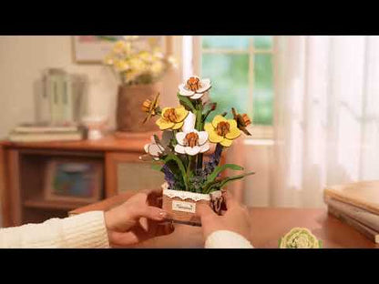 Narcyz Narcissus - Drewniany Bukiet Kwiatów 3D DIY