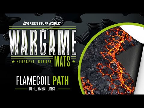 Wargaming Mat – Flamecoil Path with deployment lines – mata do gier bitewnych z liniami rozmieszczenia
