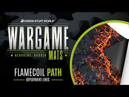 Wargaming Mat – Flamecoil Path with deployment lines – mata do gier bitewnych z liniami rozmieszczenia
