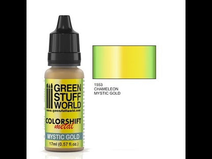 Mystic Gold 1553 Colorshift Metal Green Stuff World – film prezentujący efekt chameleon złoty zielony na figurce