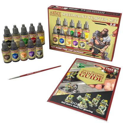 Speedpaint Starter Set 2.0 WP8059P – 10 farb Speedpaint 18ml, pędzel Hobby Basecoating i Painting Guide | The Army Painter

