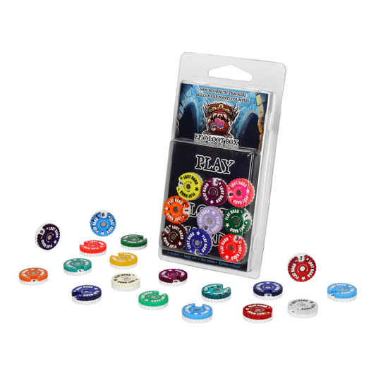 Trackers Counters Range 0-9 20mm WT-2009C9 – liczniki Epic Loot Box wysypane z opakowania widok rozsypu
