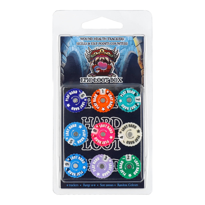 Trackers Counters Range 0-9 20mm WT-2009C9 – 9 magnetycznych liczników akrylowych Epic Loot Box w opakowaniu blistrowym

