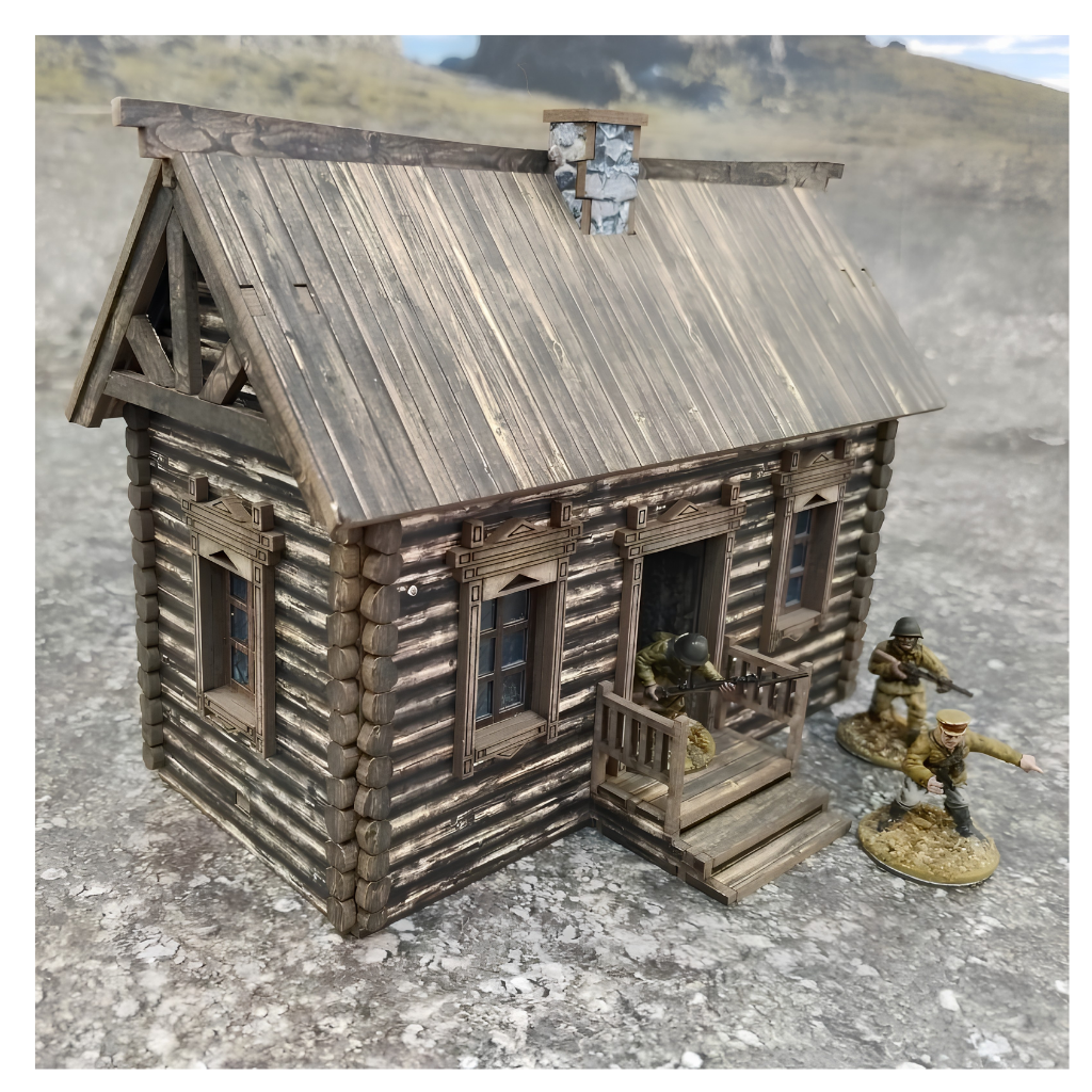 Russian Izba – Rosyjska Izba ze Schodami Wejściowymi | Skala 28mm (1:56)