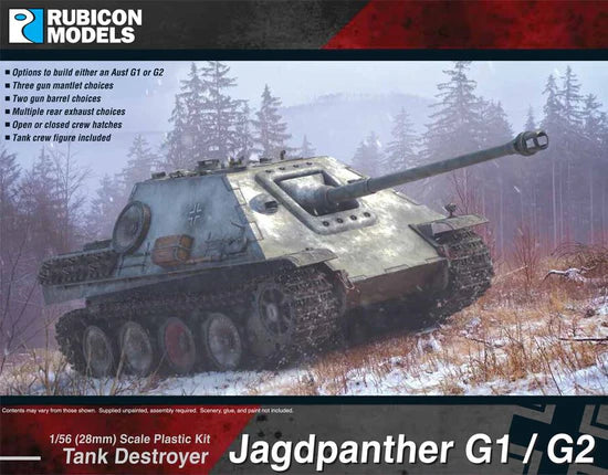 SdKfz 173 Jagdpanther G1 G2 – okładka pudełka Rubicon Models, model zimowy w lesie, 280064