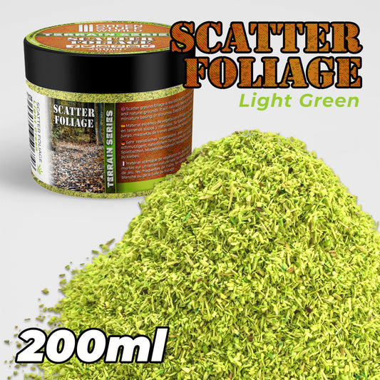 Scatter Foliage Light Green 200ml Green Stuff World - realistyczny materiał sceniczny do podstawek miniatur i dioram