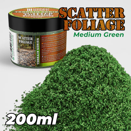 Scatter Foliage Medium Green 200ml Green Stuff World - realistyczny materiał sceniczny do podstawek miniatur i dioram