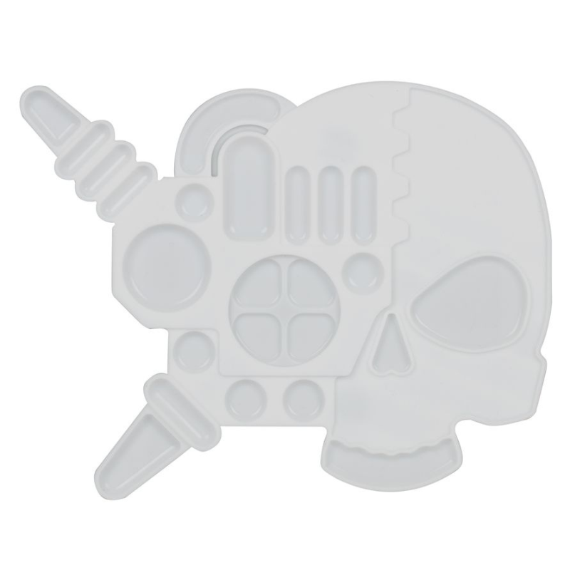 Servo-Skull Palette Citadel – paleta malarska w kształcie czaszki servo z Warhammer 40K widok frontu
