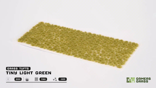 Tiny Light Green Special Tufts Gamers Grass - tufty 2mm arkusz Tiny 500 sztuk jasna zieleń - Gamers Grass