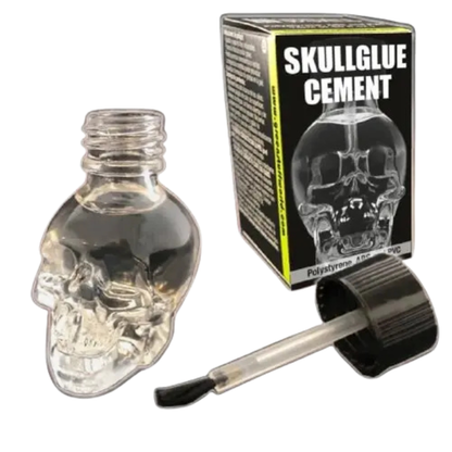 SkullGlue Cement 15ml Green Stuff World – butelka czaszka z aplikatorem pędzelkowym i oryginalnym opakowaniem
