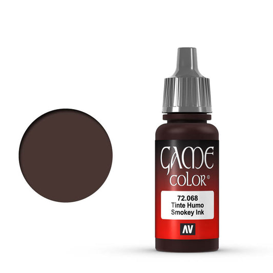 Vallejo Game Color Smokey Ink 72.068 - ciemnobrązowy tusz akrylowy 17ml do cieniowania figurek i miniatur fantasy - Vallejo