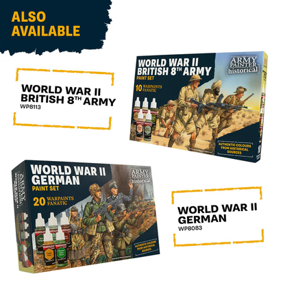 Seria Warpaints Fanatic Historical – WWII British 8th Army WP8113 i WWII German WP8083 | The Army Painter
