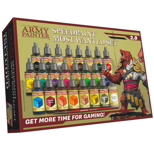 Speedpaint Most Wanted Set 2.0 WP8060P The Army Painter – zestaw 24 farb akrylowych Speedpaint w pudełku z niedźwiedziem wojownikiem na złotym tle
