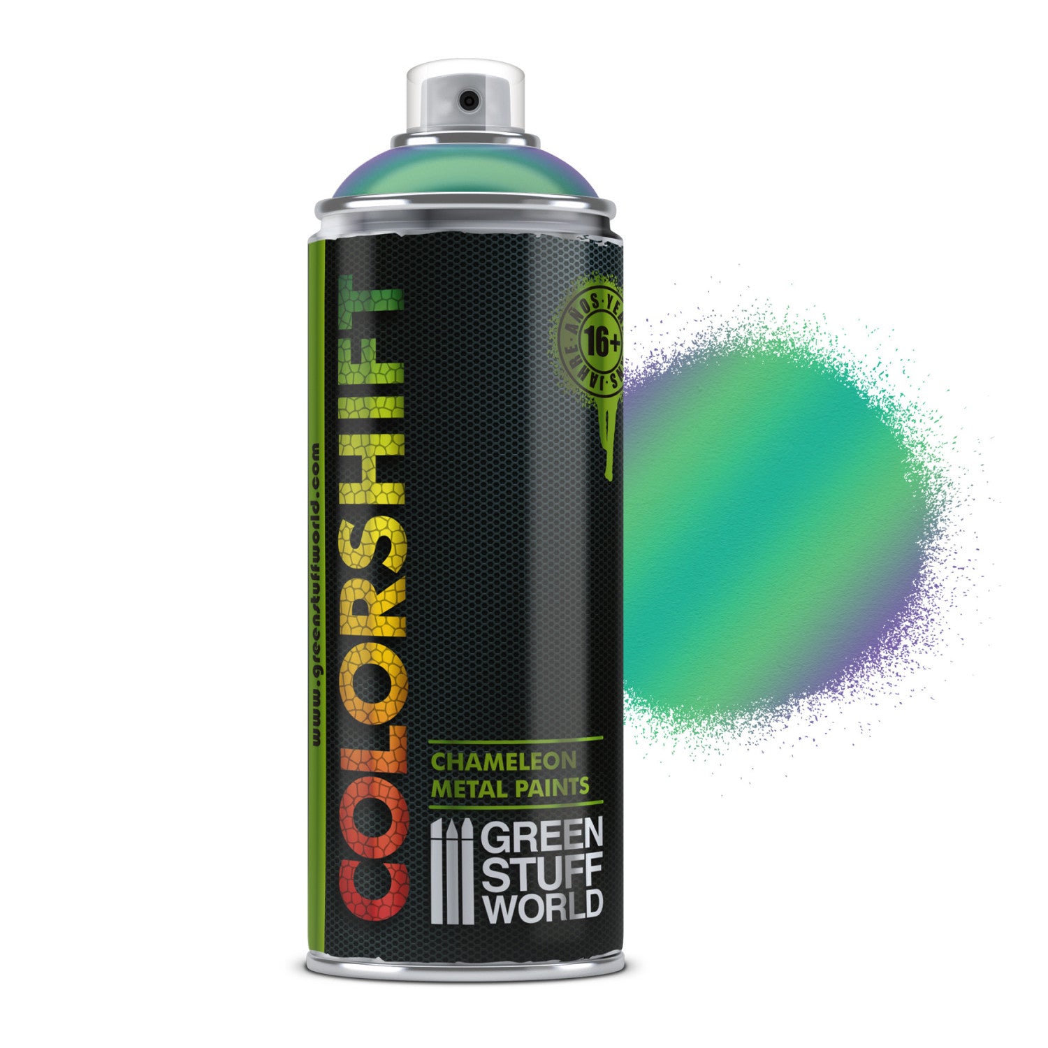 Emerald Getaway - Spray Chameleon 400ml Colorshift Green Stuff World - puszka aerozolowa z próbką koloru szmaragdowo-fioletowego