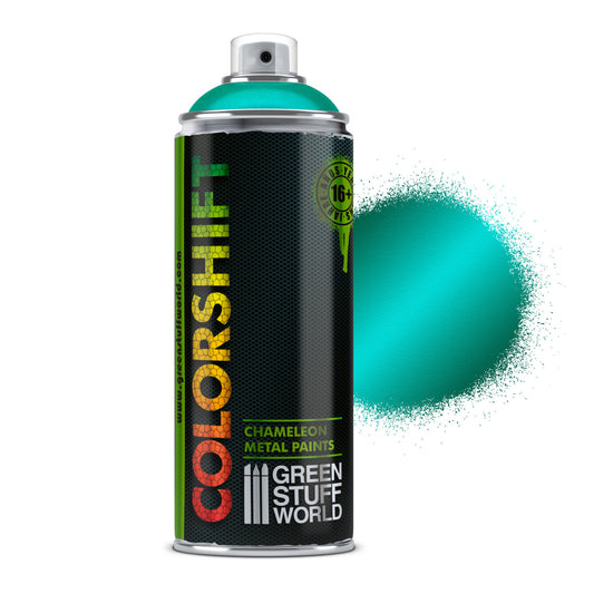 Neptunus Green - Spray Chameleon 400ml Colorshift Green Stuff World - puszka aerozolowa z próbką koloru turkusowo-zielonego