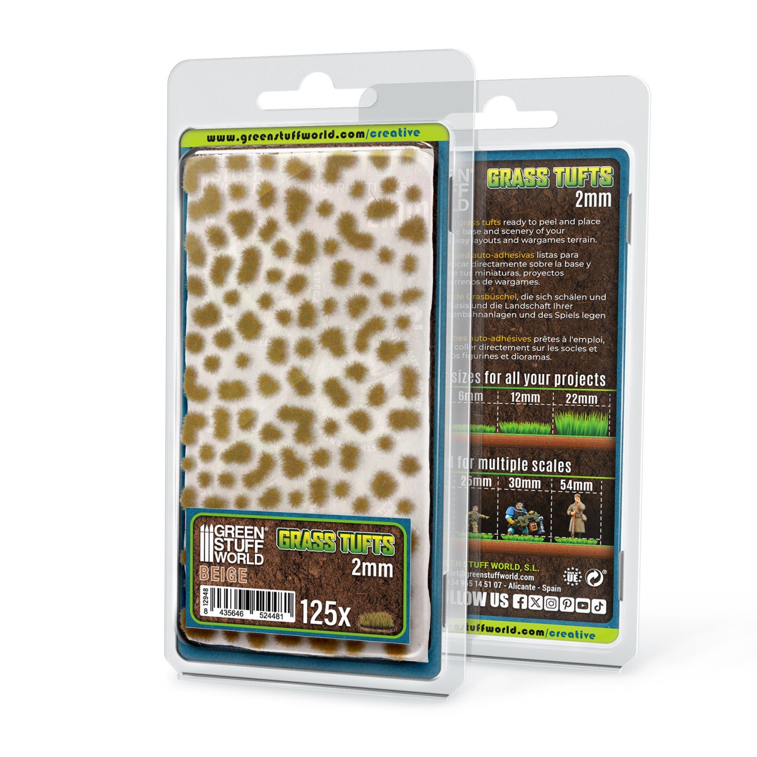 Beige Grass Tufts GSW - tufty 2mm Wyschnięta Trawa do podstawek miniatur - Greenstuff World